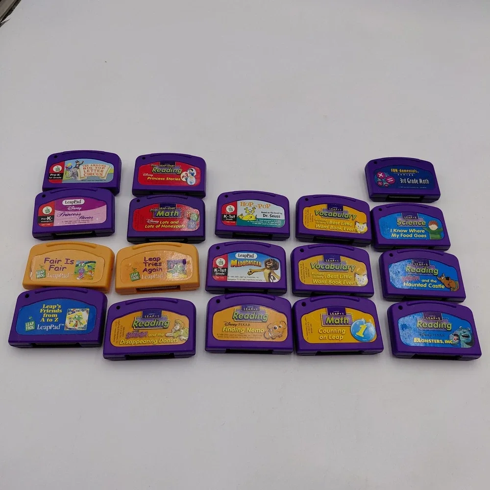 LeapFrog LeapPad Game Cartridge Lot Disney Pixar Scooby-Doo 18pc Educational Set